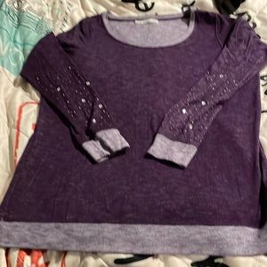 Purple Super cute sweater with gems on sleeves